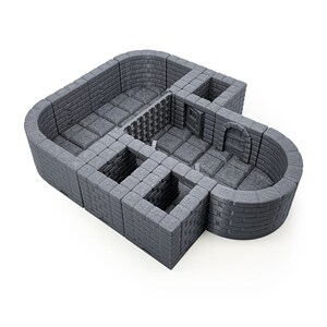 Locking Dungeon Tiles - Jail and Holding Cells - DND Terrain Compatible with Dungeons and Dragons, 28mm Miniature Wargaming