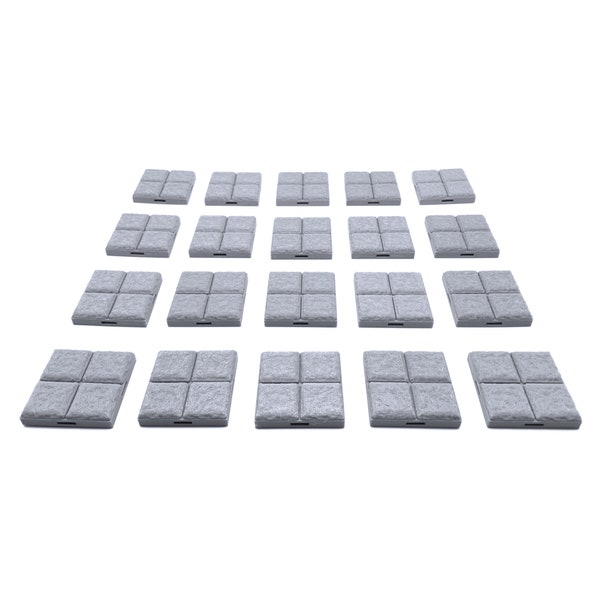 Locking Dungeon Tiles - Floor Tiles (20x Pieces) - DND Terrain Compatible with Dungeons and Dragons, 28mm Miniature Wargaming