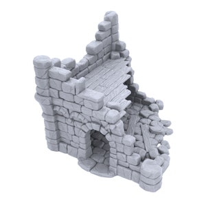 Ruined Town House - DND Terrain Compatible with Dungeons and Dragons, 28mm Miniature Wargaming, Tabletop RPGs