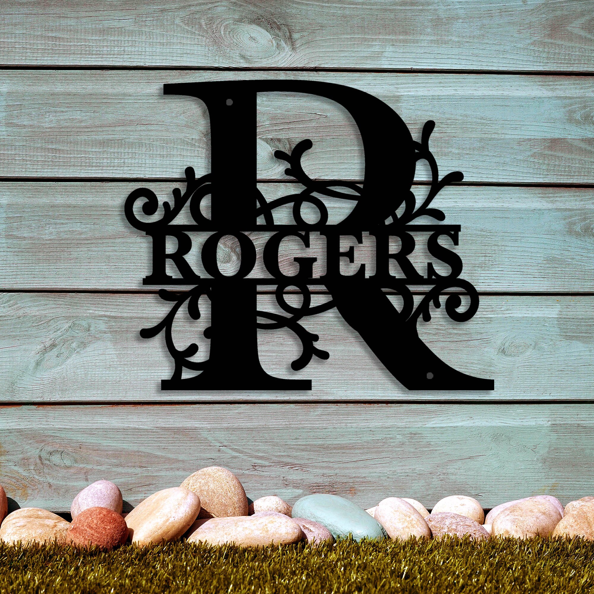 Personalized Split Letter Monogram Family Name - Etsy