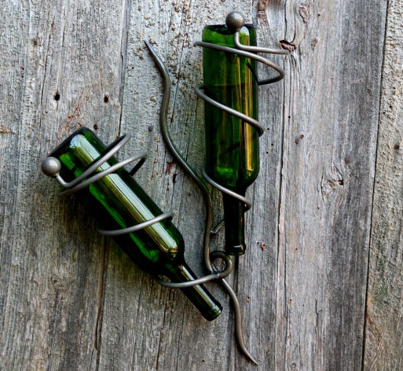 Wine Bottle Holder Two Wine Metal Bottle Holder Metal Wall Etsy