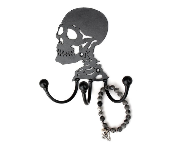 Skull Hanger Hooks, Metal Skull Art, Metal Wall Hook, Towel Hook