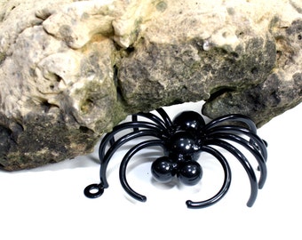 Metal Spider Home Décor Yard Art Garden Halloween Decoration | Large Black Tarantula Wall Arachnid Handcrafted Metal Art | Thanksgiving Gift