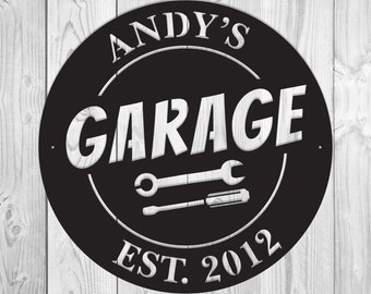 Personalized garage sign, Custom garage sign, Metal sign for garage