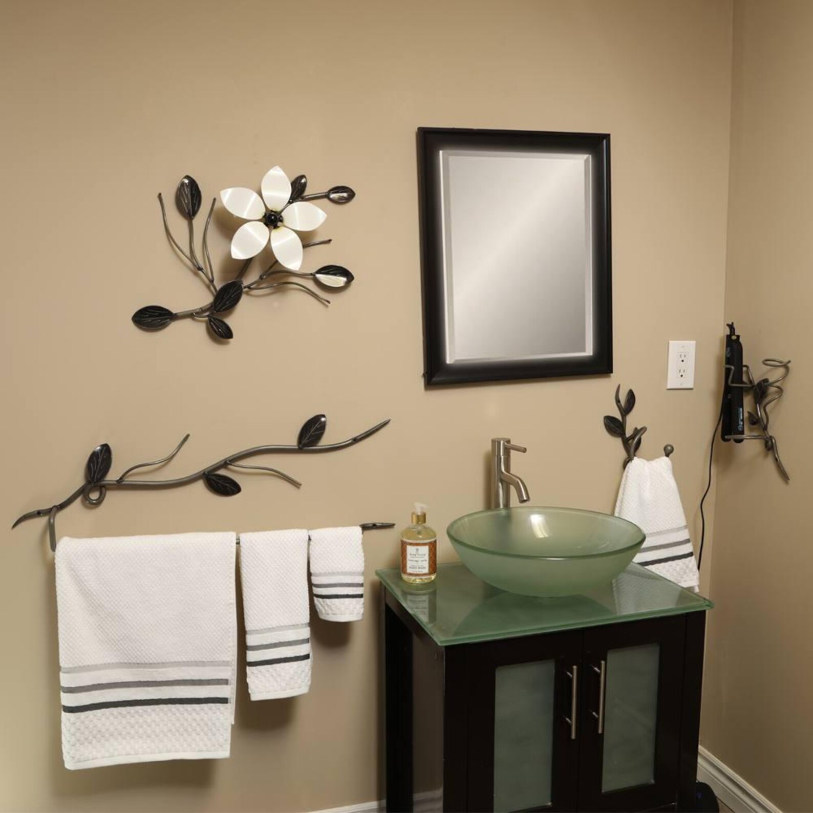 Metal Wall Art Bathroom Accessories Set of Four Bathroom Etsy