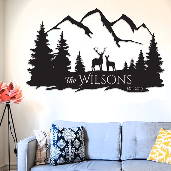 Metal Laser Cutting Deer Family Sign Metal Laser Cutting Deer Family Sign