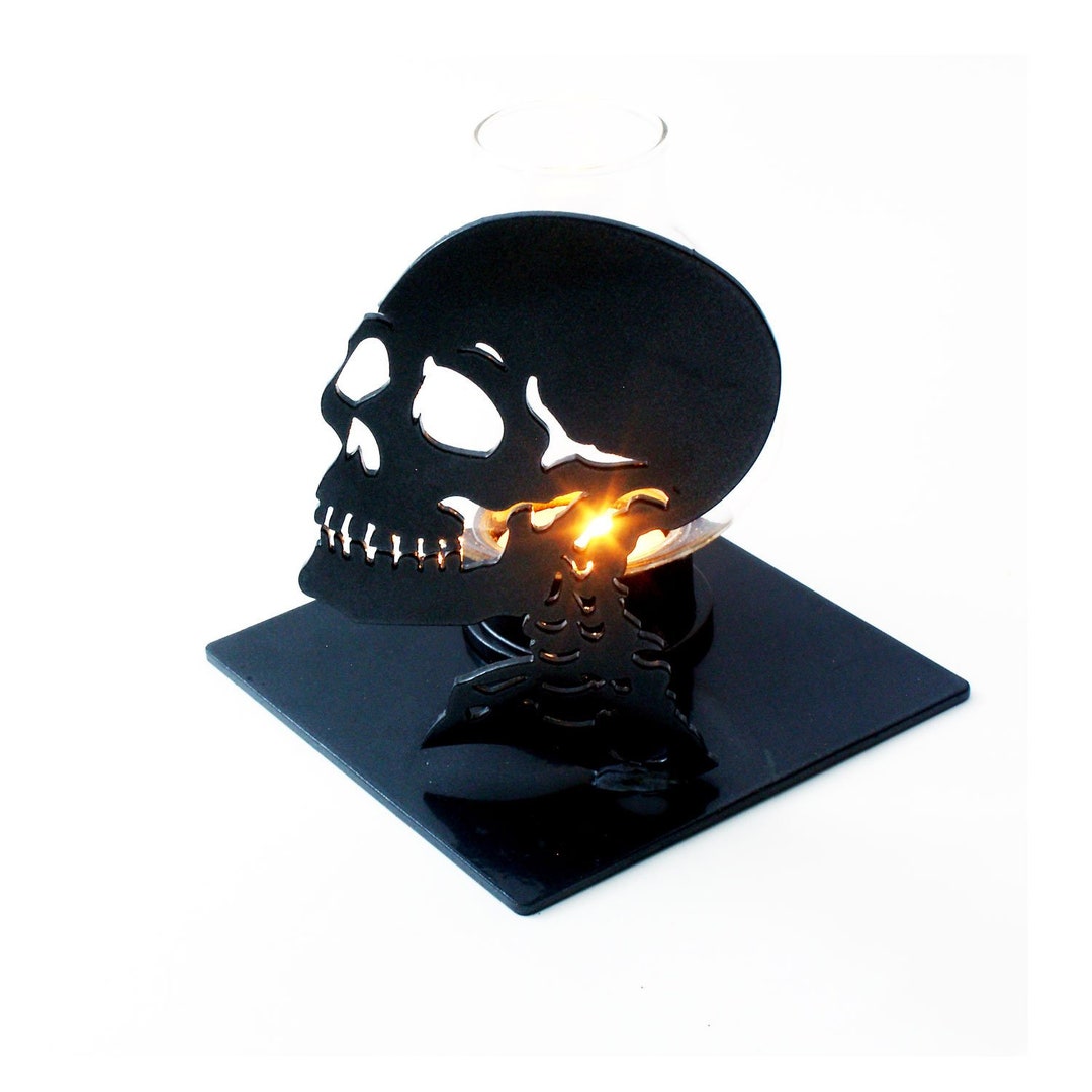 Skull Candle Holder Candle Holders With Metal Art Skull Goth Decor