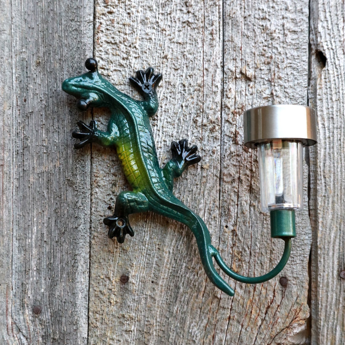 Metal Gecko Lizard Solar Light Yard Art Garden Decoration Etsy
