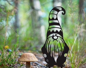 Lawn Gnome - Glum G - Metal Gnome - Garden Art - Outdoor Decor   -