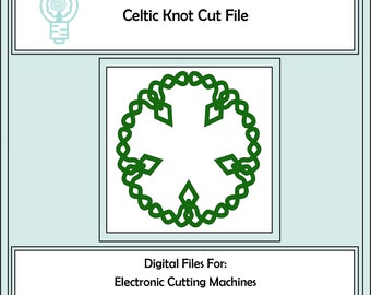 Celtic Knot Circle Stencil, fichier de coupe numérique. Pour une utilisation dans les machines de découpe numérique, Silhouette, Cricut, Svg, PDF, Illustrator, laser