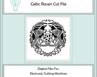Keltische Raaf, Digitaal Geknipt Bestand. Voor gebruik in digitale stansmachines, Silhouette, Cricut, Svg, PDF, Illustrator, laser