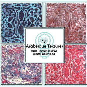 Arabesque Digitales Papier, 13er Set, Mixed Media, Digitale Kunst, Scrapbooking, Kartenherstellung, Grafikkunst