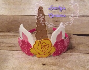 Unicorn w/Roses Tiara