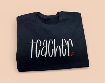 Lehrer mit Herz Sweatshirt mit Rundhalsausschnitt