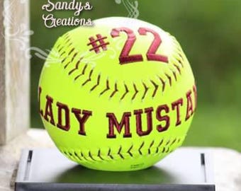 Personalized Embroidered Softball, Team Gift