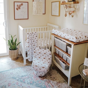 Cosmic Moth Crib Sheet / Boho Floral Crib Sheet / Nursery Bedding / Vintage Floral Nursery / Nursery Decor / Nursery Crib Sheet / Baby Girl