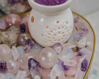 Purification Violet Flame Scented Wax Melts // Energy Wax Tarts // Aromatherapy // Intention Crystal Candles // Metaphysical Gifts