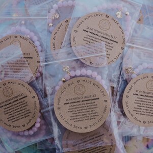 Semi-Precious Rose Quartz Crystal Bracelet with Gold Lotus Charm | Promotes Self-Love, Friendship, Deep Inner Healing & Peace image 6