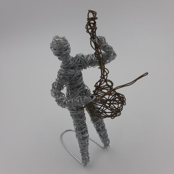 Cretan Lyra Player Wire Figure, Personalized wire sculpture, Handmade Wire Sculpture, Wire Art Statue, Unique Home Decor, Office Decor