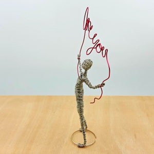 Wire Sculpture Love Art, Long Distance Gift, 7th Anniversary Gift image 3