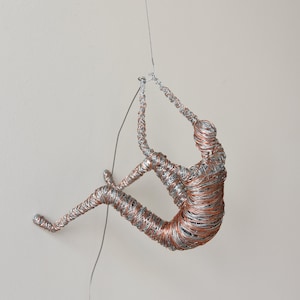 Climbing Sculpture Wall Art, Climbing Man, Gift for Home, Wire Sculpture, Home Decor, Rock Climbing, Climbing Figure, Sports Decor, No 11