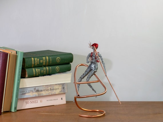 Wire Rafting Sculpture: Copper Boat, Tabletop Decor