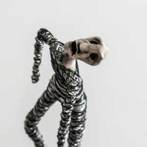 Spooky Sculpture, Gothic Art Sculpture Halloween Decor, Gothic Clay Sculpture, Wire Sculpture, Dark Statue, Clay Horrow Sculpture