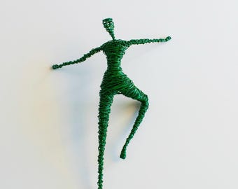 Wire Climbing Man Sculpture – Handmade Metal Wall Art, Modern Decor