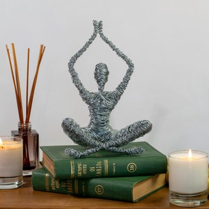 Yoga,Namaste,Handmade Wire Sculpture,Wire Figure,Modern Wire Art,Unique Home Decor,Creative Artwork,Joga Art,Office Decor,Wedding Gift