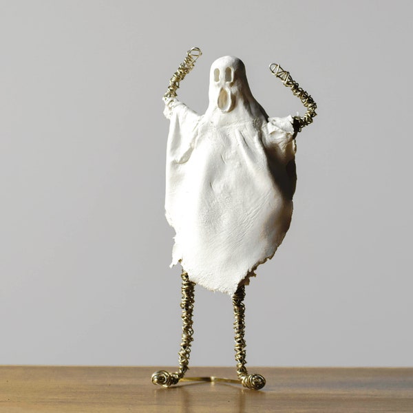 Ghost Sculpture – Gothic Dark Art, Creepy Cute Ghost Figurine, Spooky Home Decor