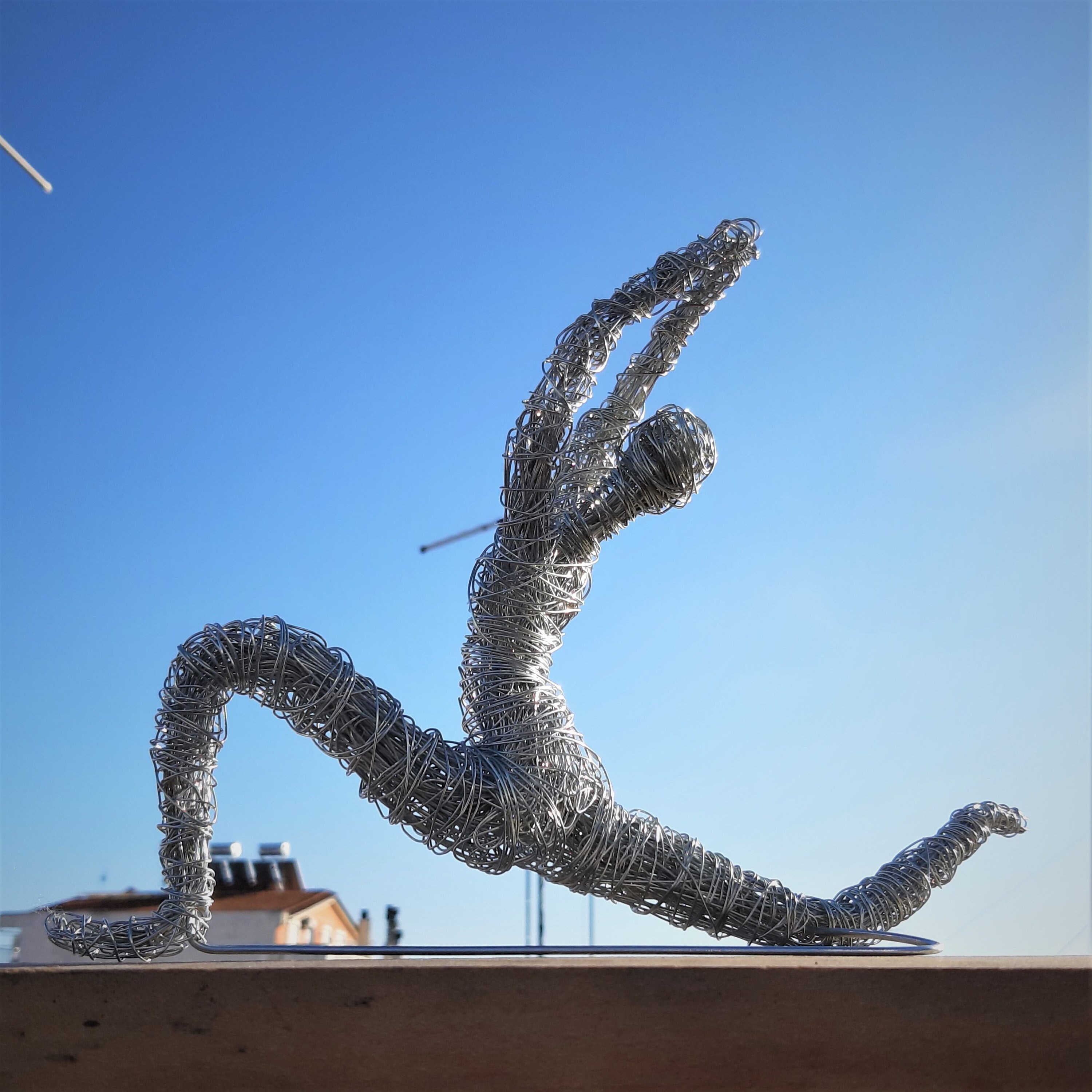 Namaste Wire Art Sculpture, Best Yoga Gifts for Her, Unique Zen Art