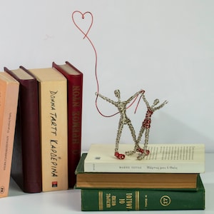 Valentines Day Gift, Lovers Wire Sculpture, Personalized Dance Couple Ornament, Sculpture Art Dancer Anniversary Gift, Ballroom Dancing