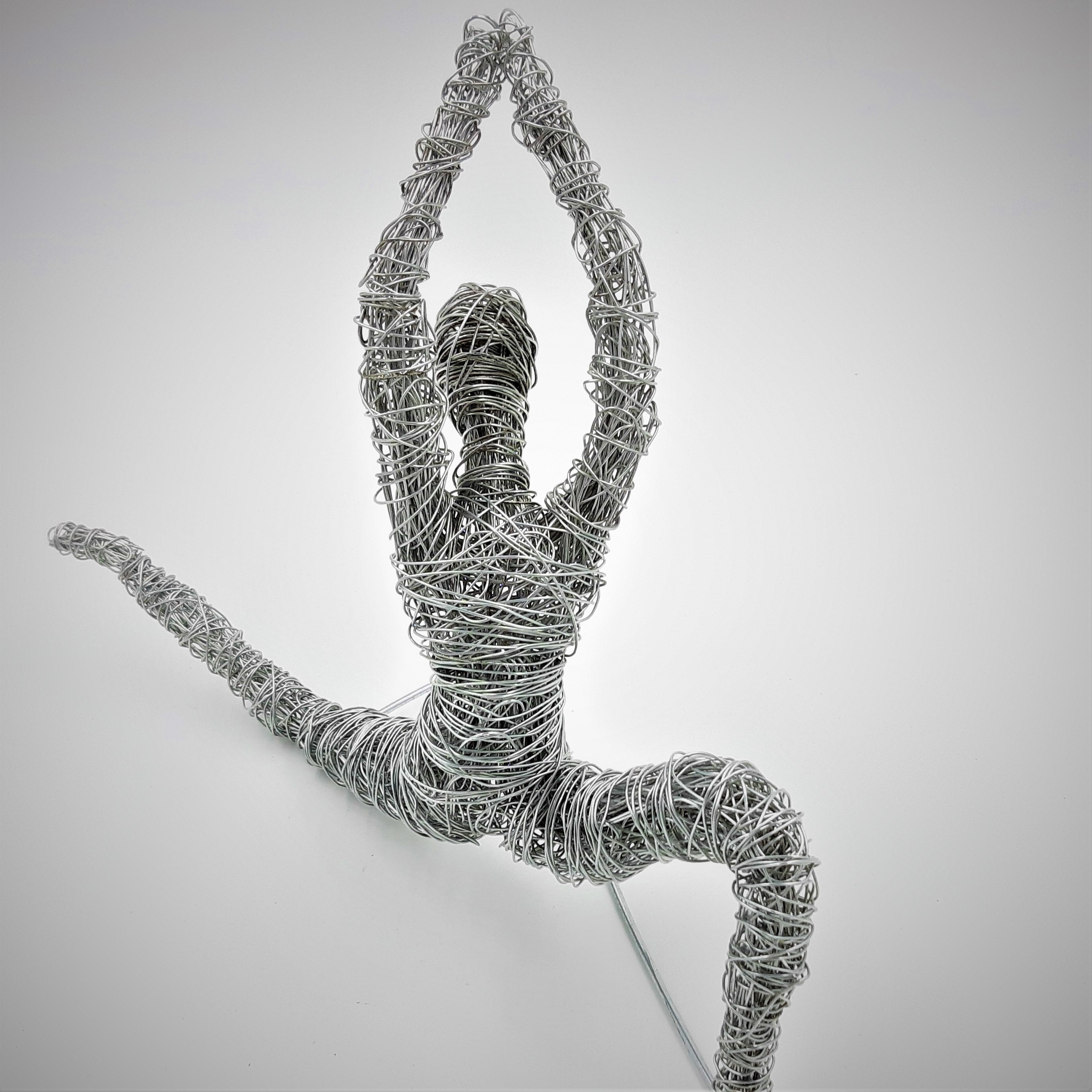 Zen Woman Figure Wire Sculpture, Yoga Pose Sculpture Perfect Gift for Her,  Inspirational Office Art Decor 