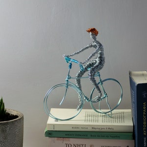 Cycling, Bicycle Racer Sculpture, Gifts for Cyclists, Wire Sculpture, Bike Gift, Mountain Bike Gift, Gifts for men, Sports Gift, Wire Art