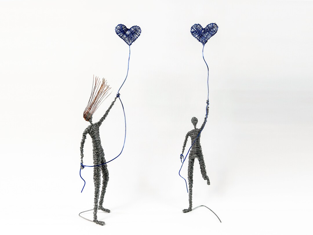 Man and Woman Metal Wire Sculpture, Modern Sculpture, Unique Wire Art ...