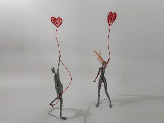 Man and Woman Metal Wire Sculpture Modern Sculpture Unique | Etsy