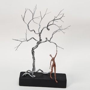 Draht Baum Skulptur, Frau Skulptur, Original Skulptur Kunst, Draht Skulptur Tischdekoration, Baum des Lebens, spirituelles Geschenk