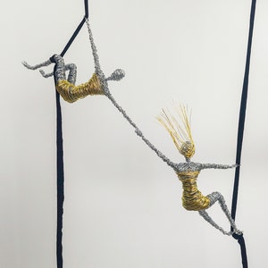 Aerial Silk Wall Art, Aerial Yoga Wall Decor, Aerialist Gift, Aerial Acrobatics,  Home Ornament, Dance Room Decor, Yoga Wall Art