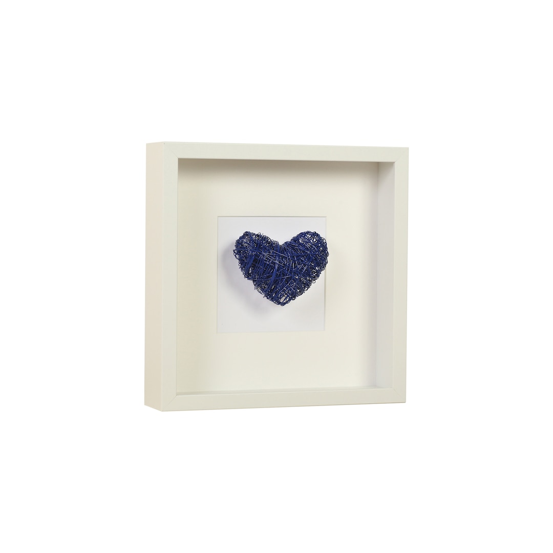 Blue Heart Wall Art, Original Wall Art, Heart Artwork, Valentine for