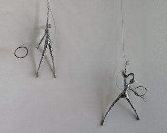 Wire Climbing Sculpture Wall Art, Modern Home Decor