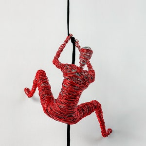 Metal Climbing Man, Industrial Wall Sculpture, Rustic Home Decor, 3D Wall Art, Sculpture for Bedroom or Office, Man Cave Decor