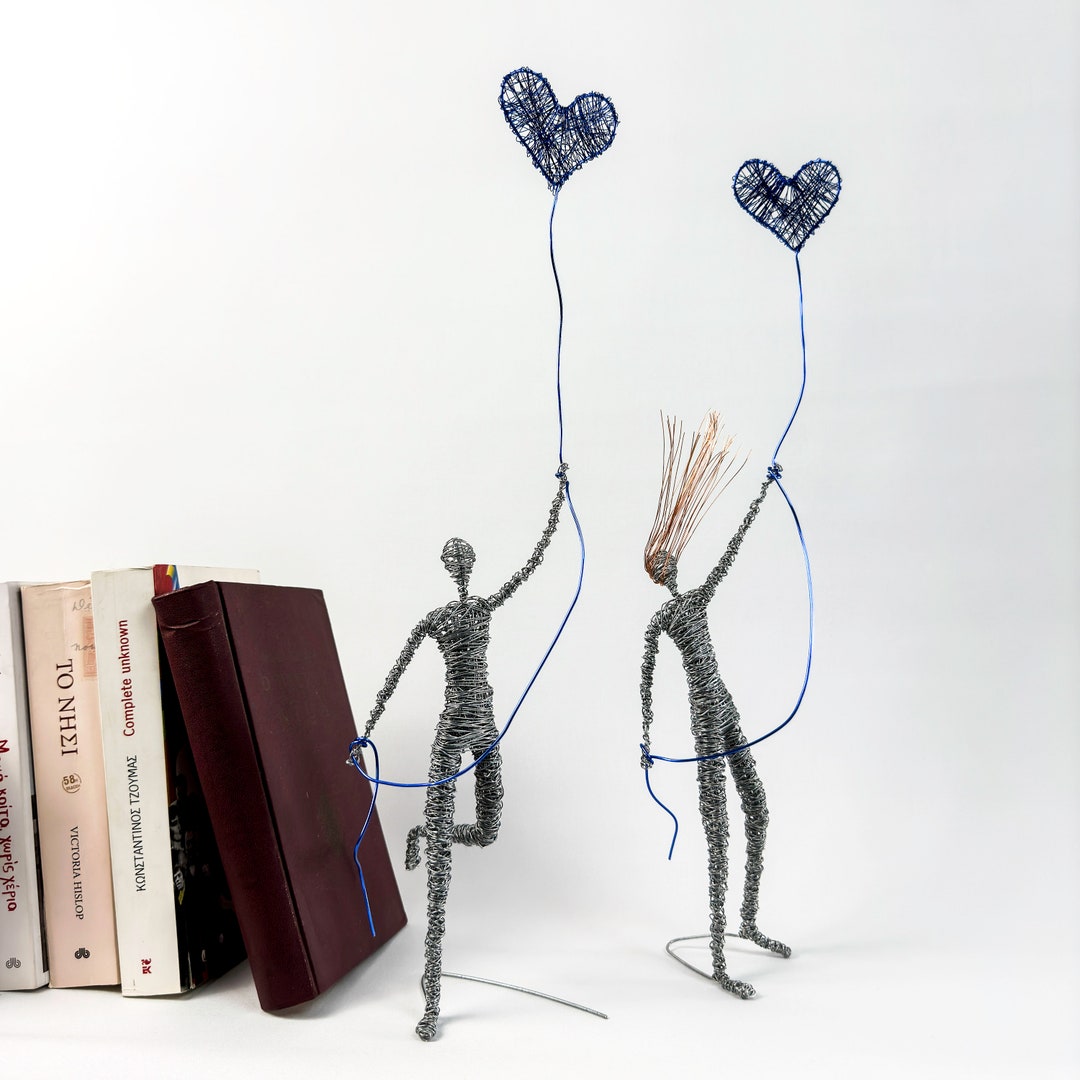 Man and Woman Metal Wire Sculpture, Modern Sculpture, Unique Wire Art ...