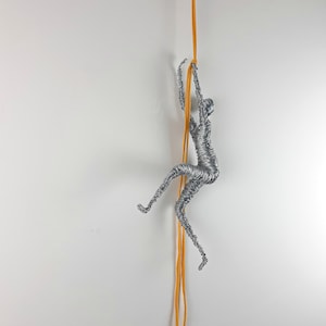 Boho Wall Art, Wall Sculpture, Climbing Woman Figure, Climbing Adventurer, Wall Decor, Wall Hanging, Wall Accesory