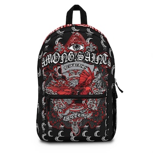 Among Saints, Blood Raven, Gothic, Trendy School Bag, Gothic Style Backpack, Perfect Gift for Teens, Casual Everyday Use, Unique Design