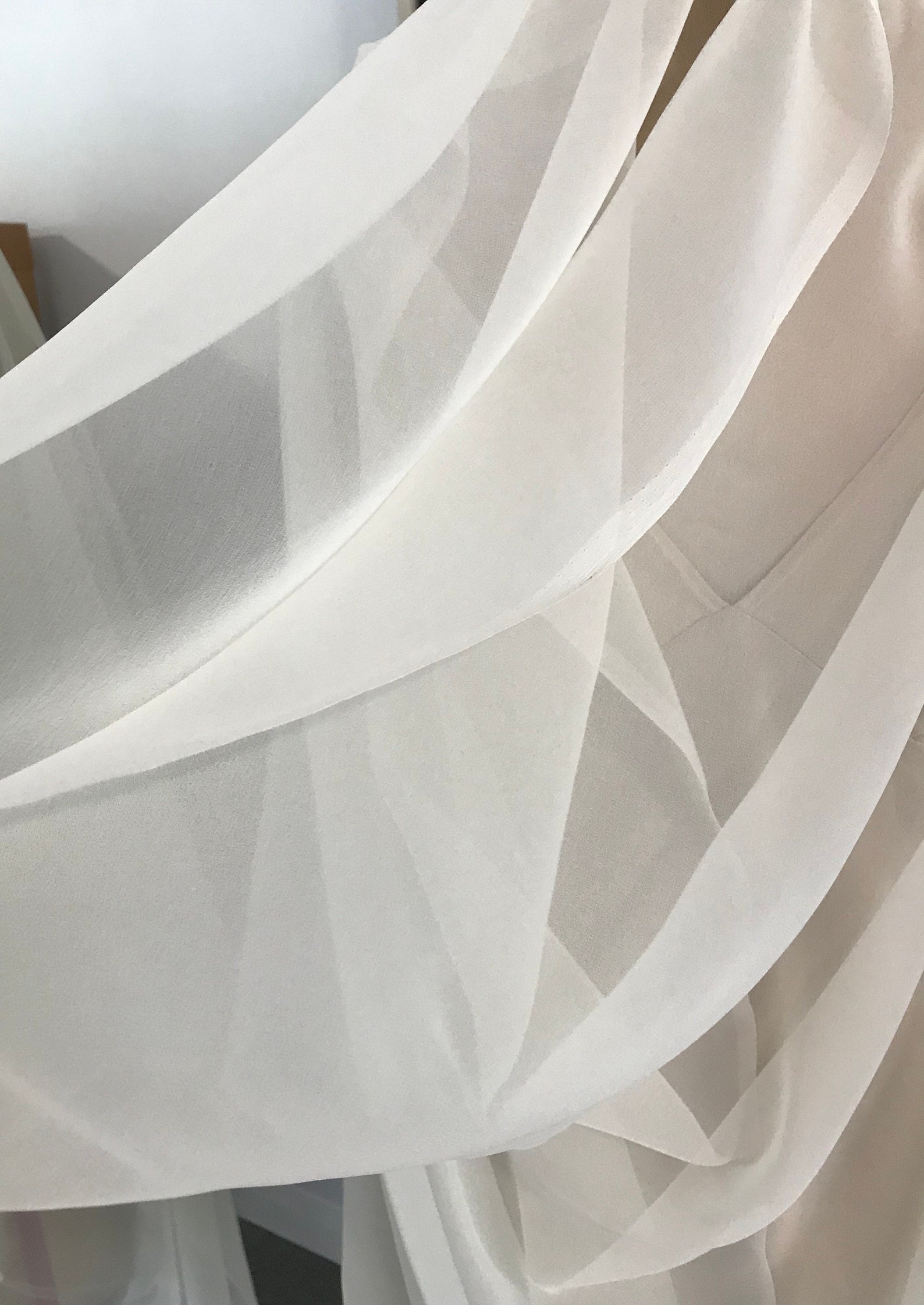 CREAM Polyester CHIFFON FABRIC 2.7 metres X 112cm Etsy