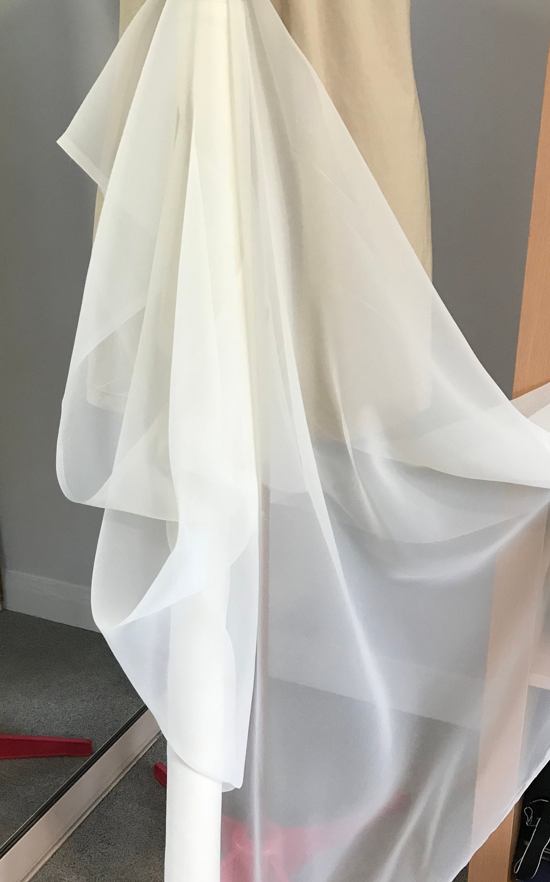 CREAM Polyester CHIFFON FABRIC 2.7 metres X 112cm | Etsy