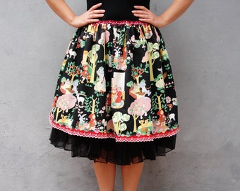 Little Red Riding Hood Skirt: Japanese Cotton Fairy Tale Clothing (EU 38/42)