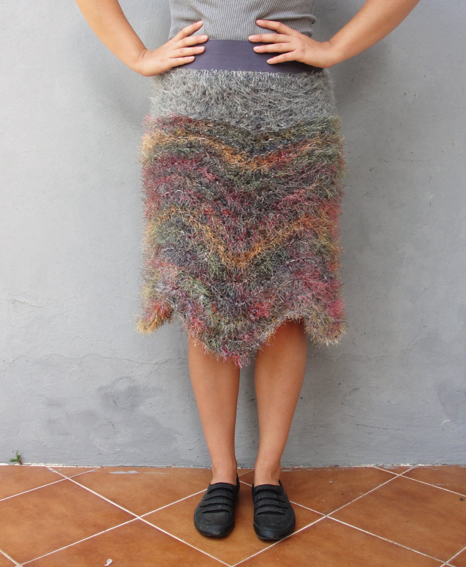 Soft Knitted Skirt Hand Knitted Cozy Winter Rainbow skirt Etsy