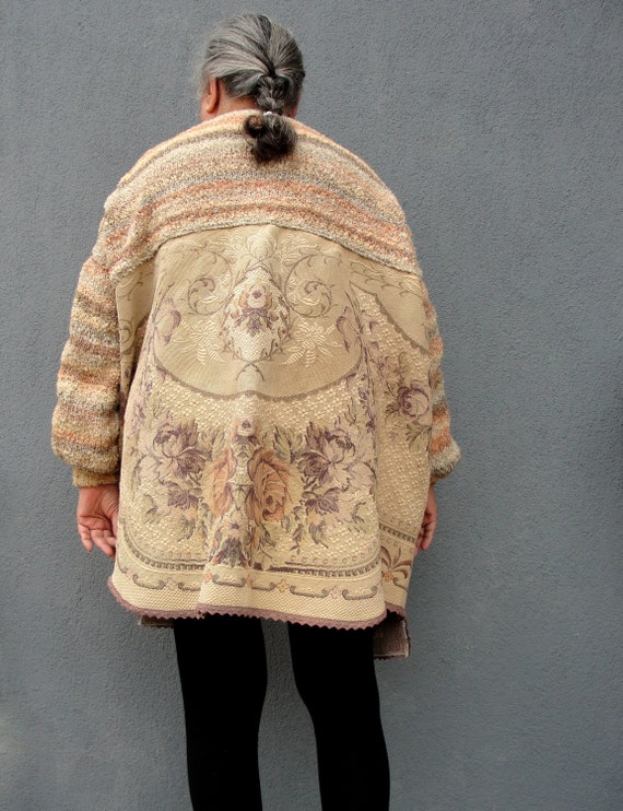 Buy Vintage Floral Gobelin Fabric Jacket, Plus Size Clothing