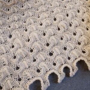 Creamy Bridal Wrap, Merino Wool Lace Scarf, Hand Knitted Luxurious Accessory